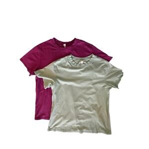Lululemon Love Tee Bundle Sz 6 Pima Cotton Sage Green Berry Athleisure Pilates